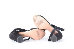 AQUAZZURA BLACK SUEDE SANDALS EU 40 UK 7 US 10