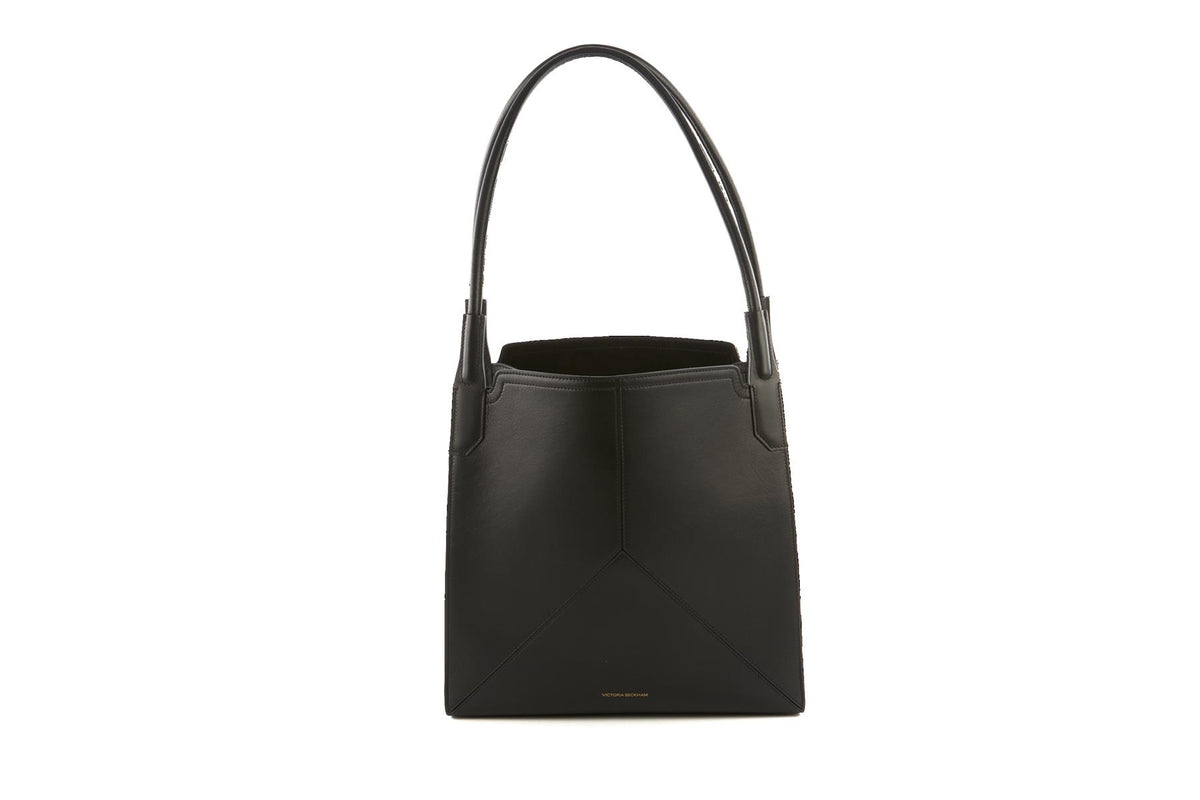 VICTORIA BECKHAM BLACK VICTORIA LEATHER TOTE BAG