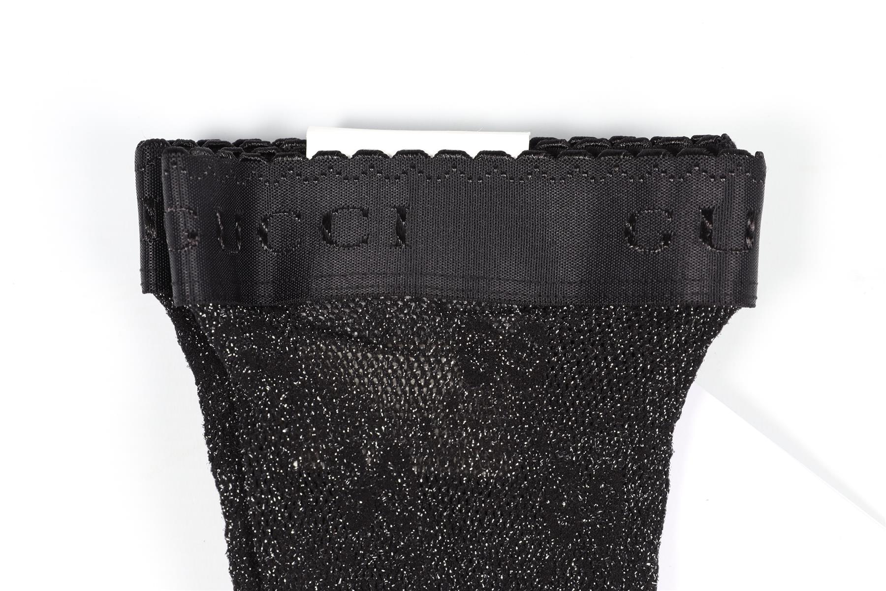 GUCCI BLACK GG KNIT TIGHTS SMALL