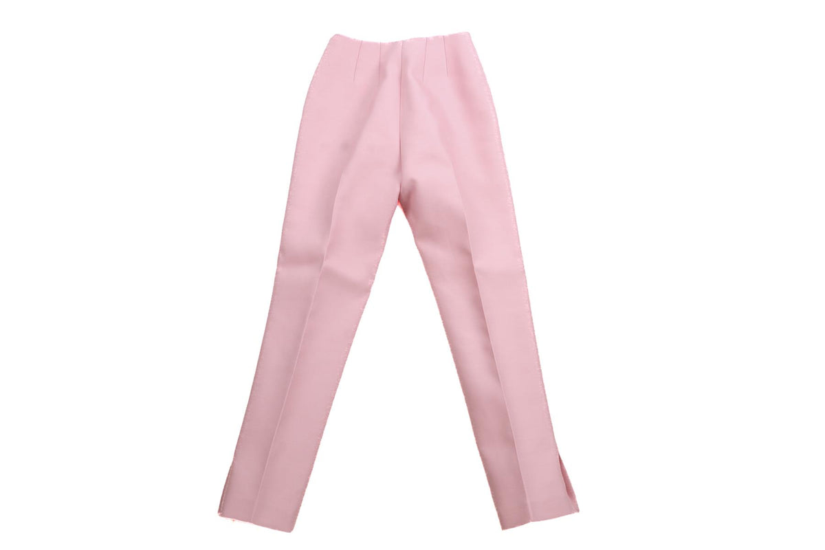 GABRIELA HEARST PINK WOOL TAPERED PANTS IT 38 UK 6