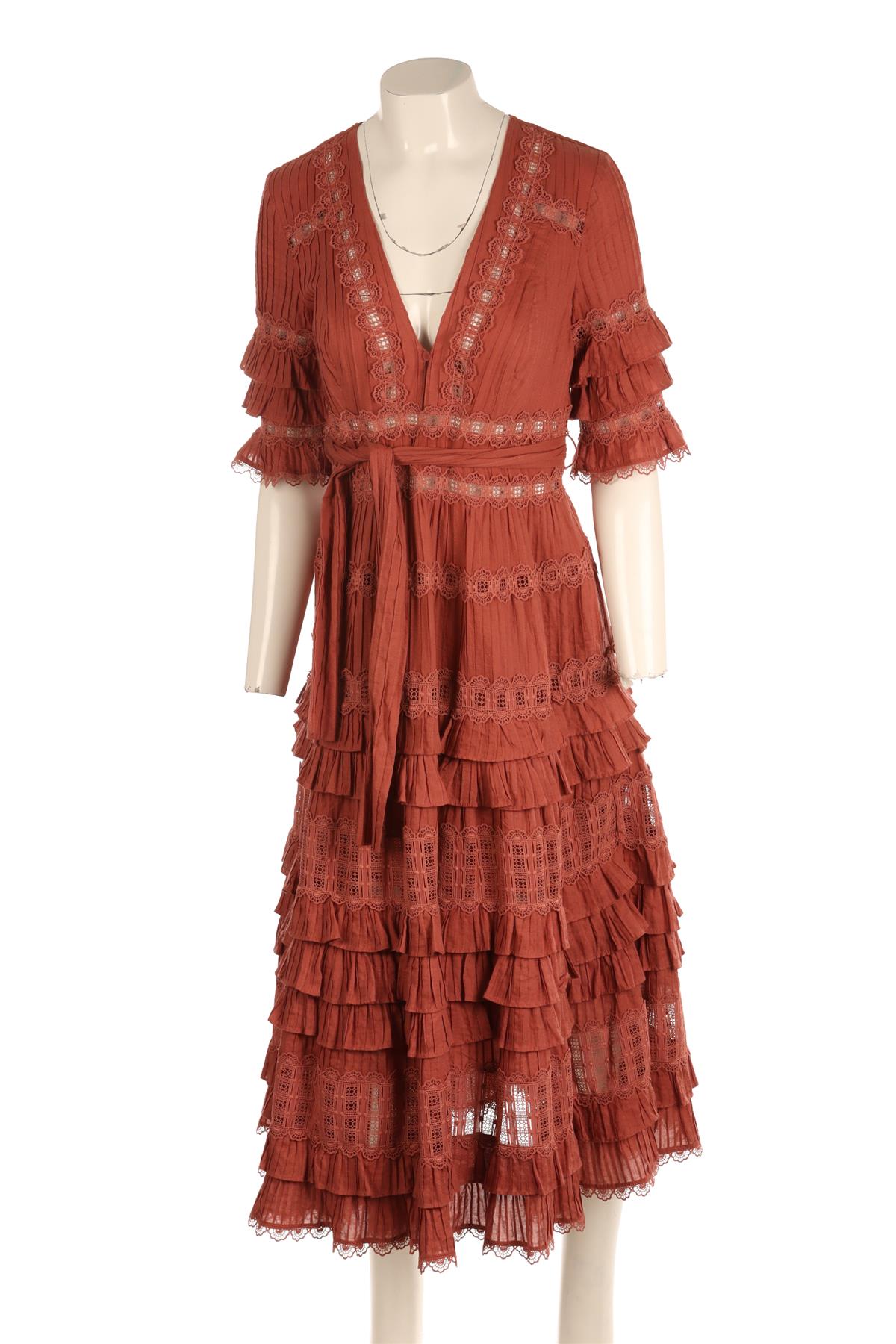 ZIMMERMANN PINK COTTON MAXI DRESS 1 UK 10