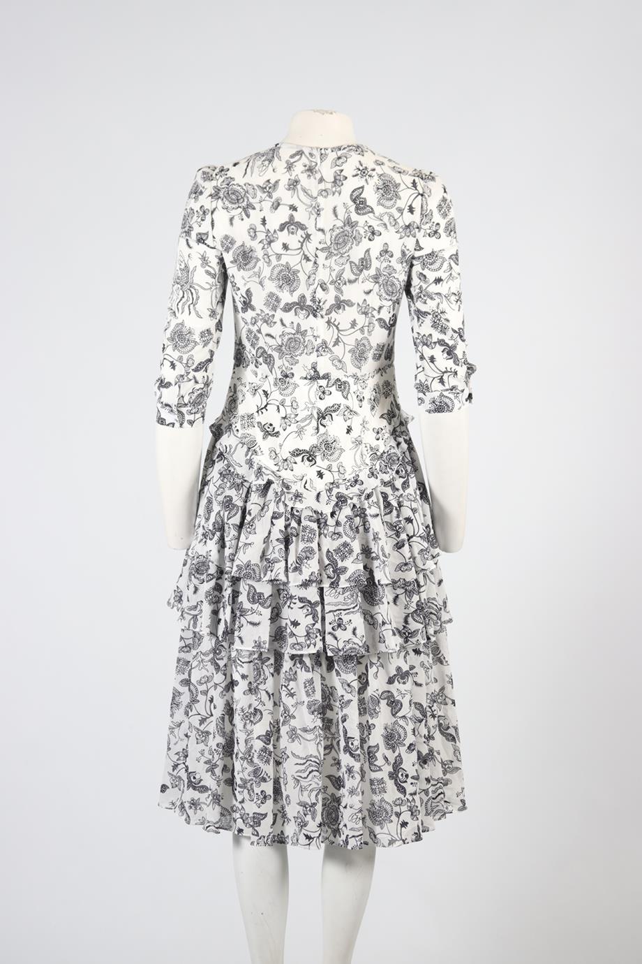 BORA AKSU FLORAL PRINT CREPE MIDI DRESS FR 40 UK 12