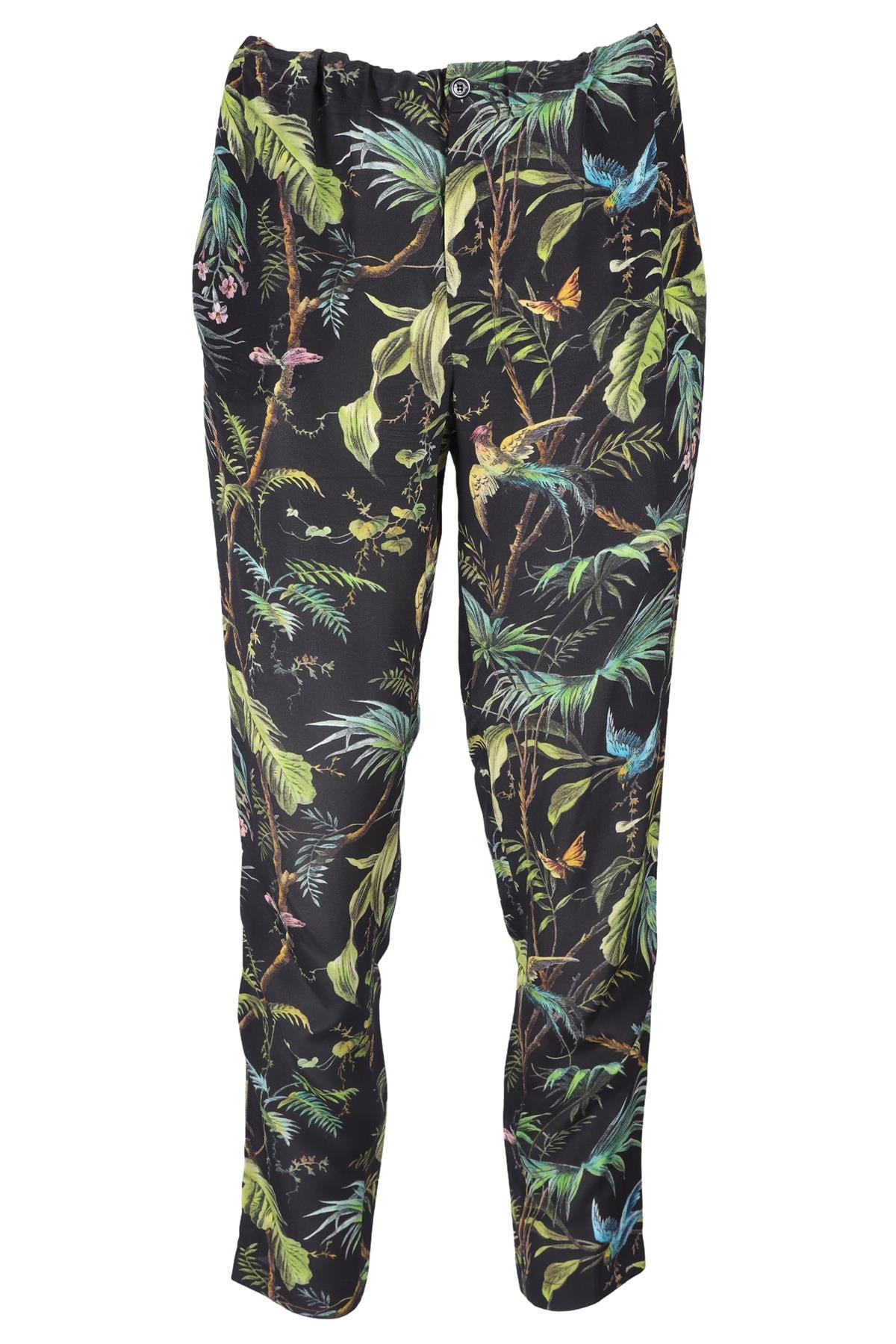 GUCCI BLACK SILK STRAIGHT LEG PANTS IT 46 UK 14
