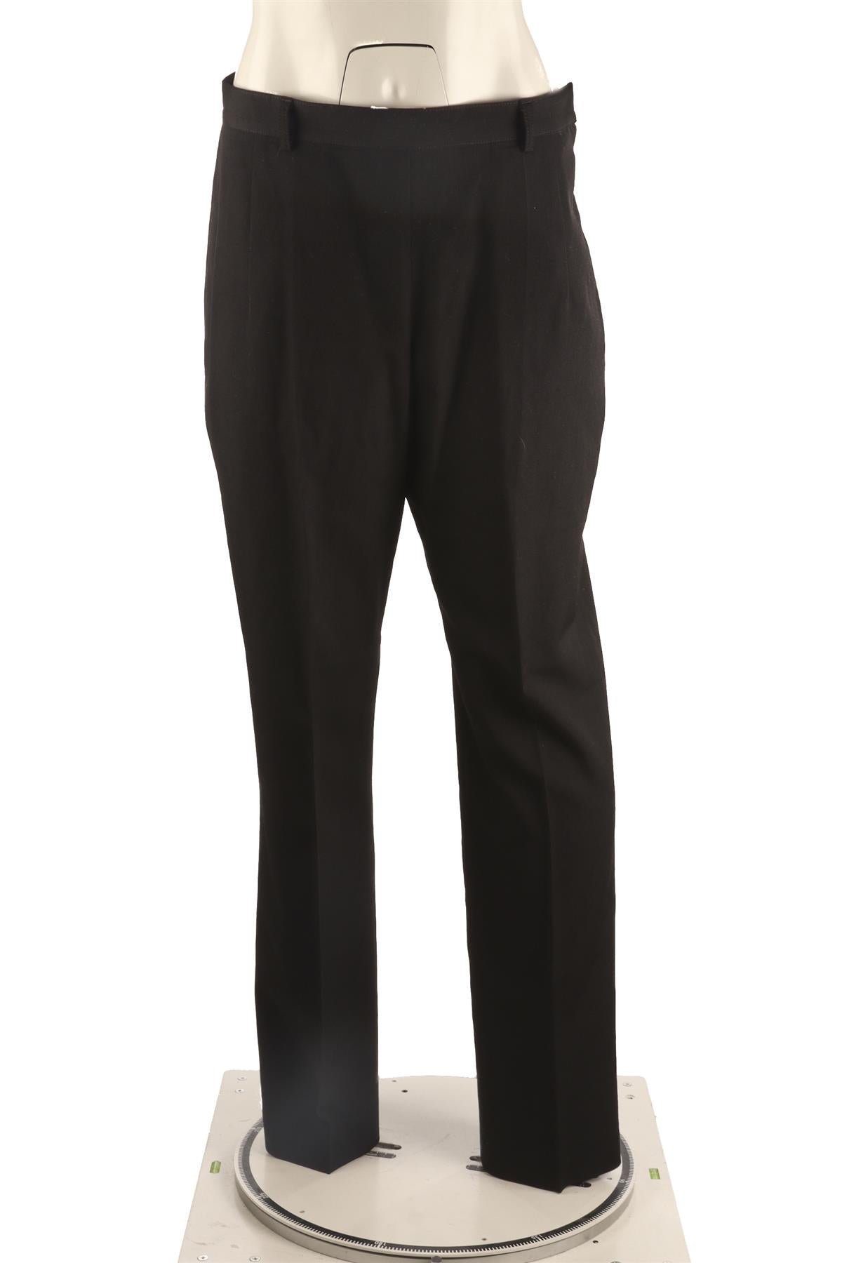THE ROW BLACK WOOL HIGH RISE STRAIGHT LEG PANTS US 8 UK 12