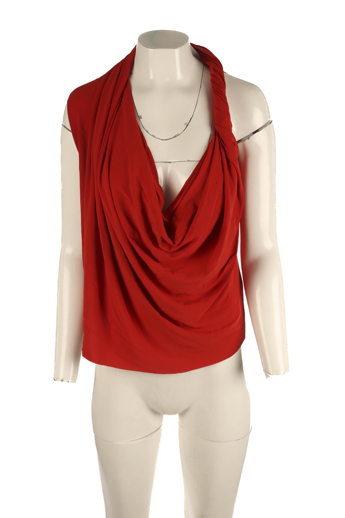 LANVIN RED 2012 JERSEY TOP FR 40 UK 12