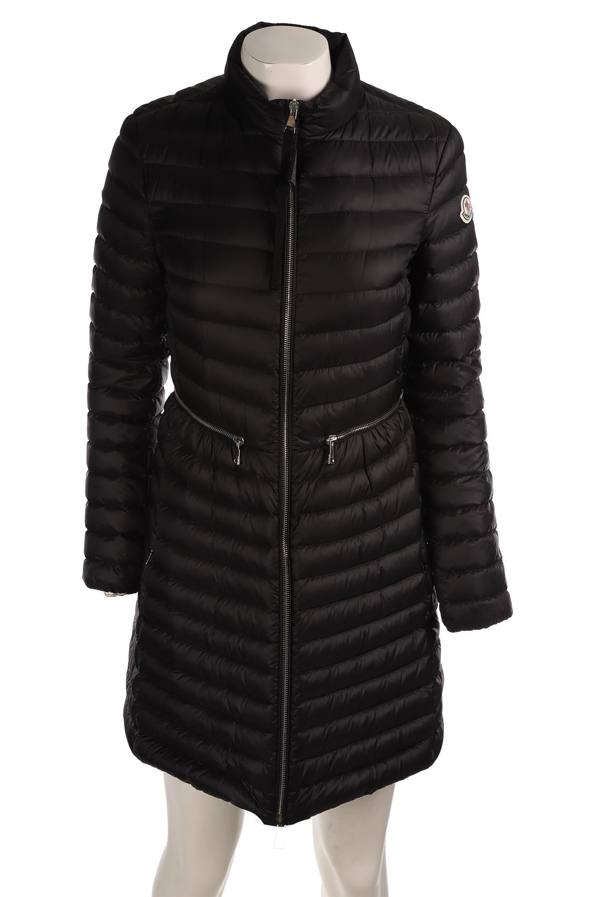 MONCLER BLACK PADDED DOWN COAT UK 12