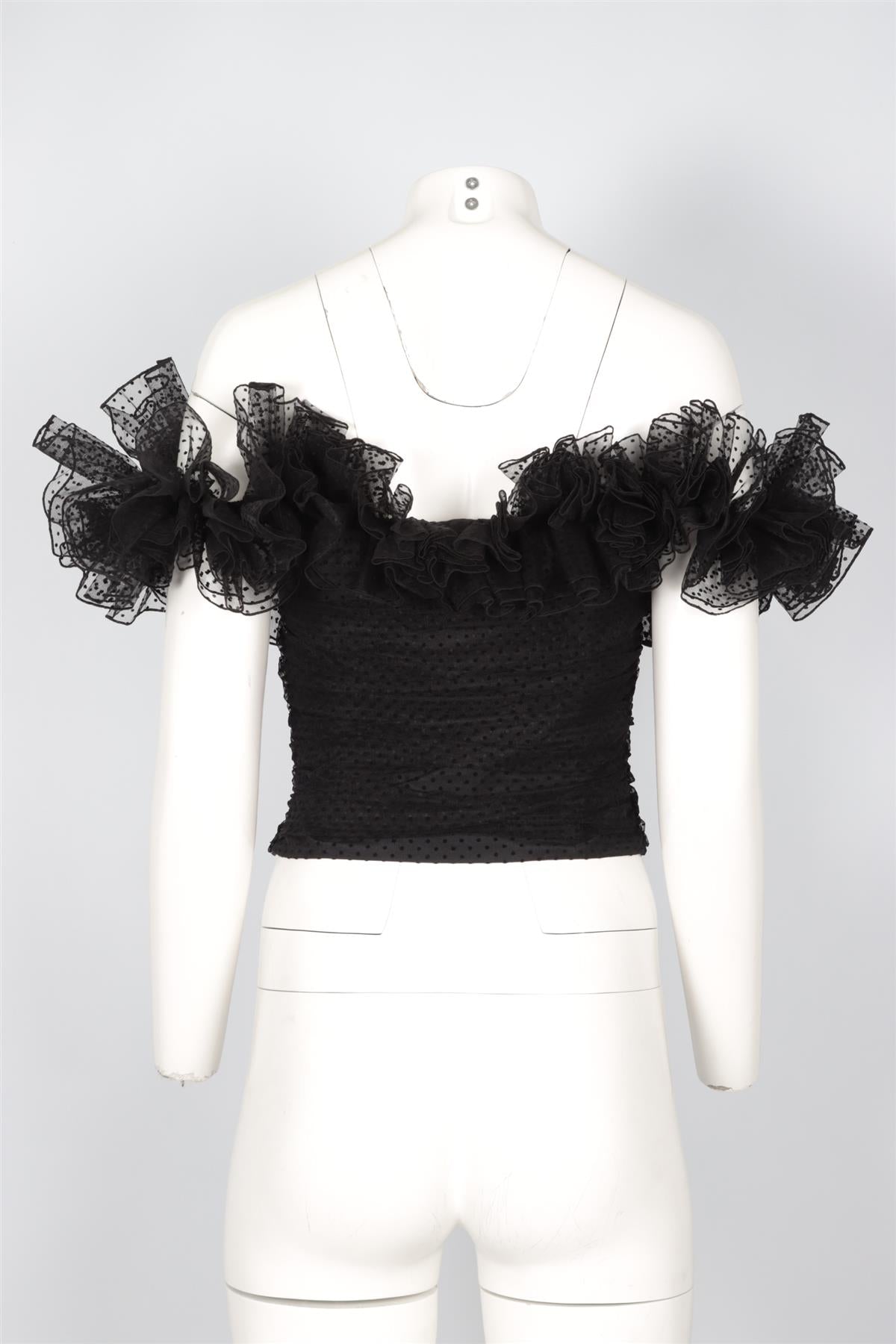 ALEXANDRE VAUTHIER BLACK TULLE TOP FR 36 UK 8