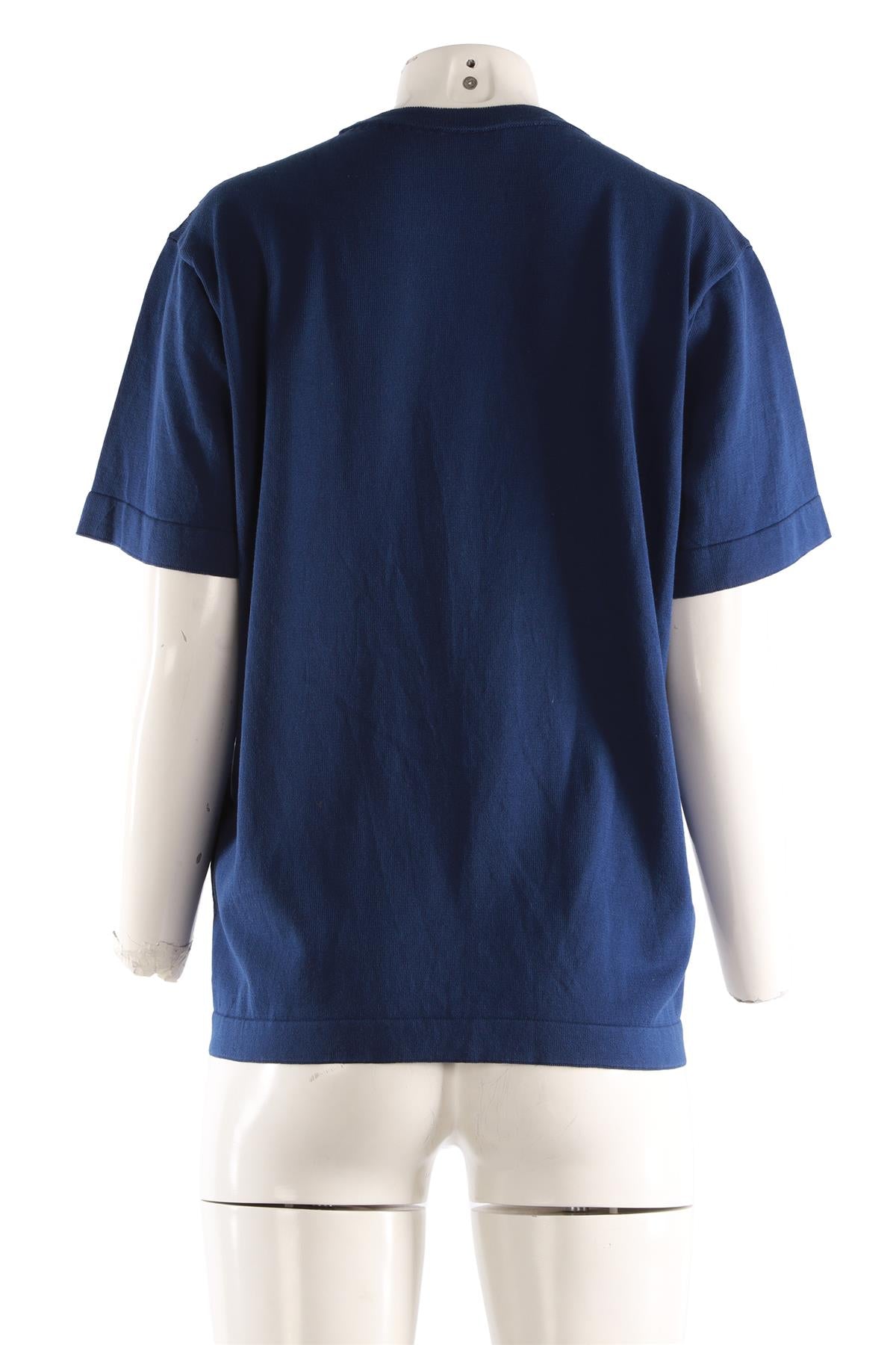 &DAUGHTER NAVY COTTON T-SHIRT XSMALL