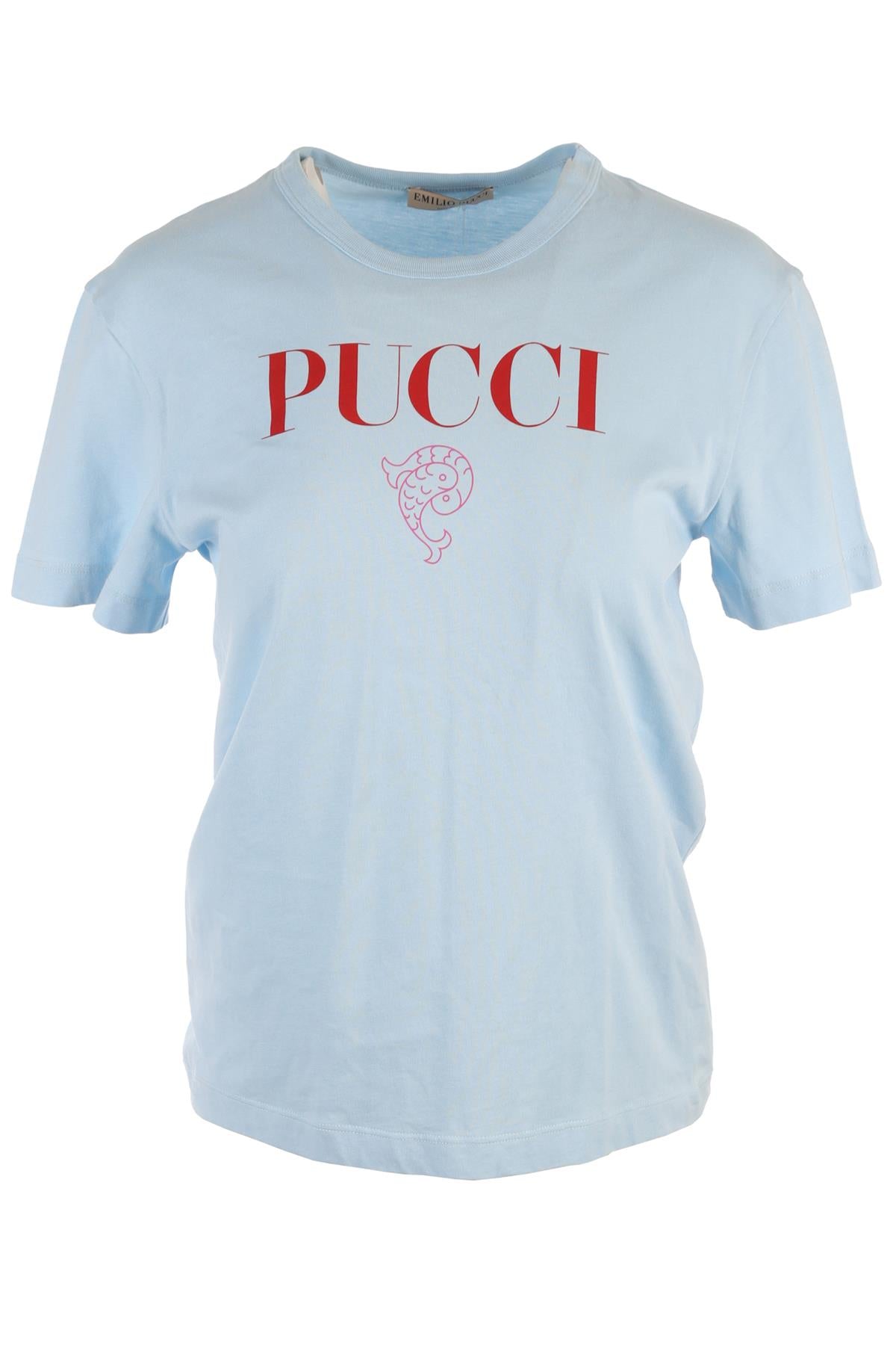 PUCCI BLUE COTTON T-SHIRT SMALL