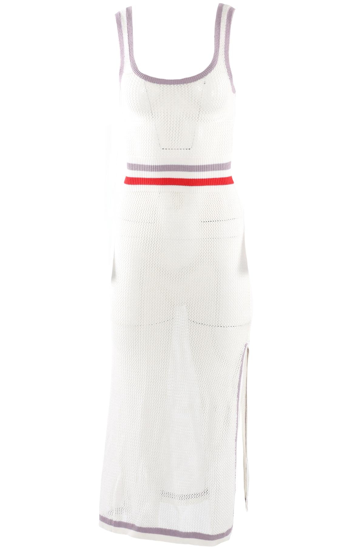 MORGAN LANE WHITE KNIT MIDI DRESS SMALL