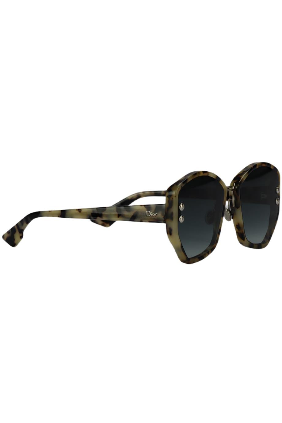CHRISTIAN DIOR HEXAGON FRAME TORTOISESHELL ACETATE SUNGLASSES