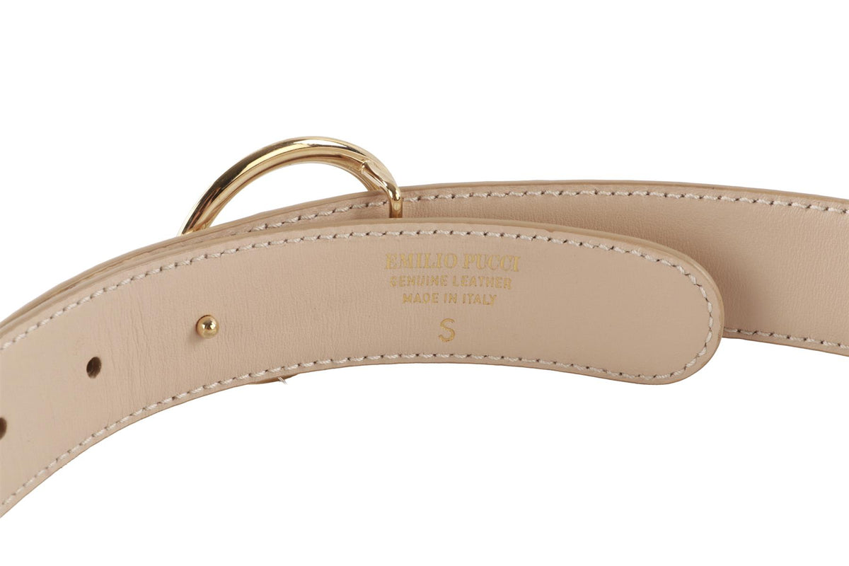 EMILIO PUCCI GOLD LEATHER WAIST BELT SMALL