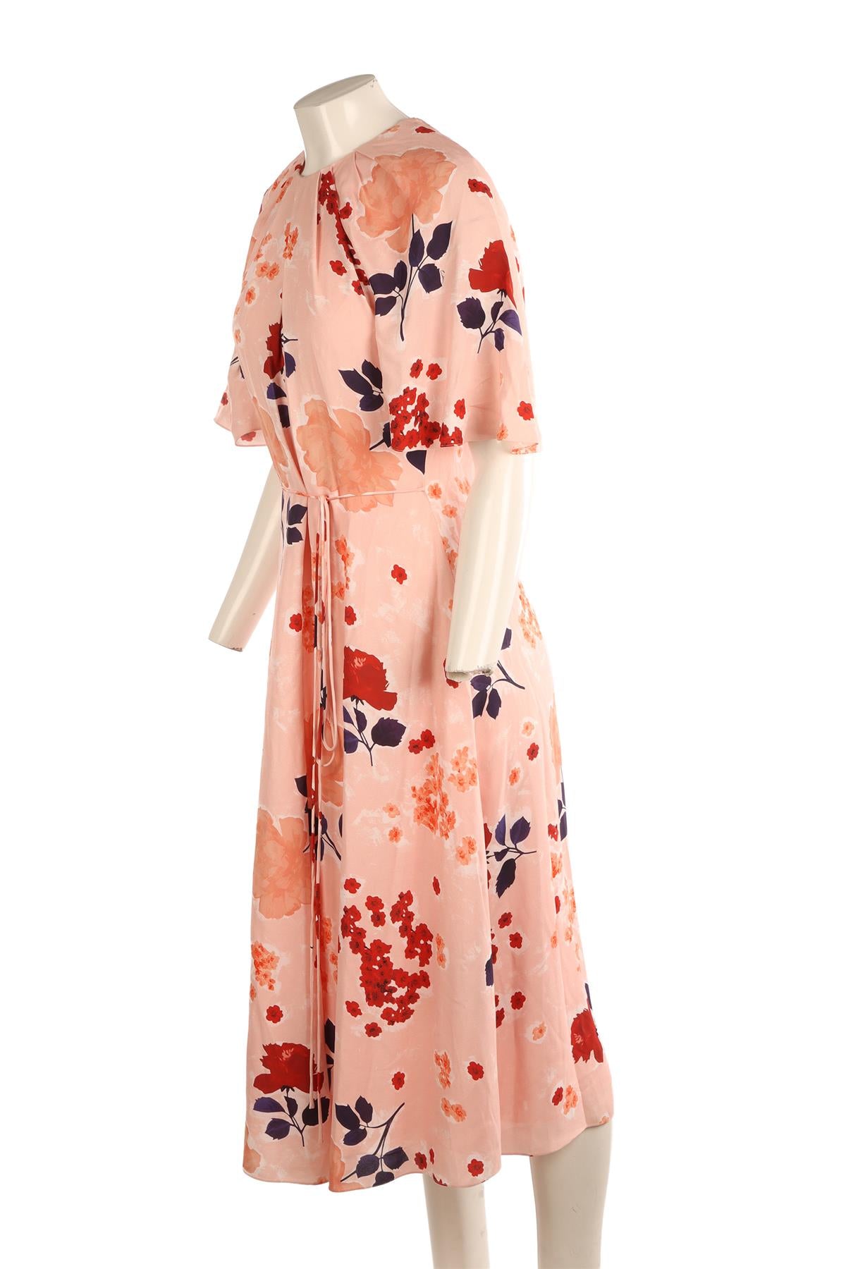 ERDEM PINK SILK MAXI DRESS UK 12