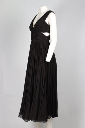 CHLOÉ BLACK SILK MAXI DRESS FR 36 UK 8