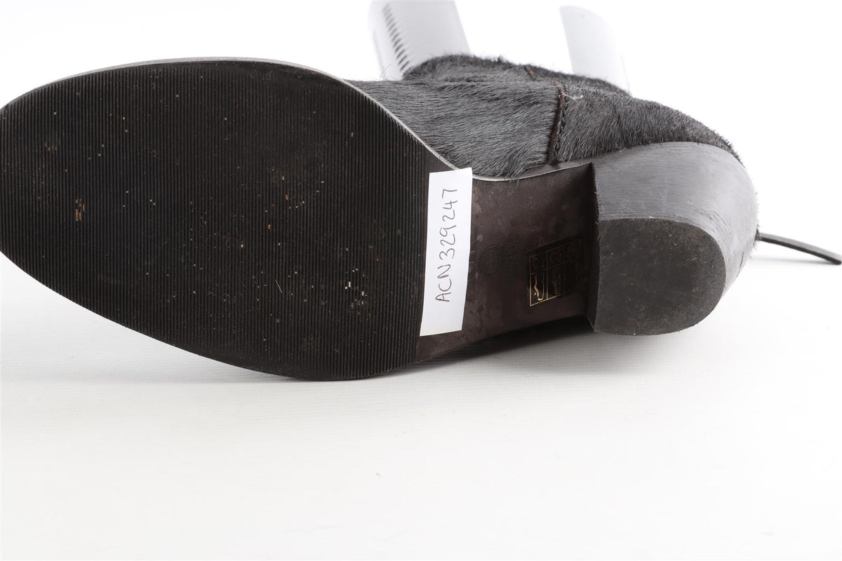 ACNE STUDIOS BLACK CALF HAIR ANKLE BOOTS EU 38 UK 5 US 8