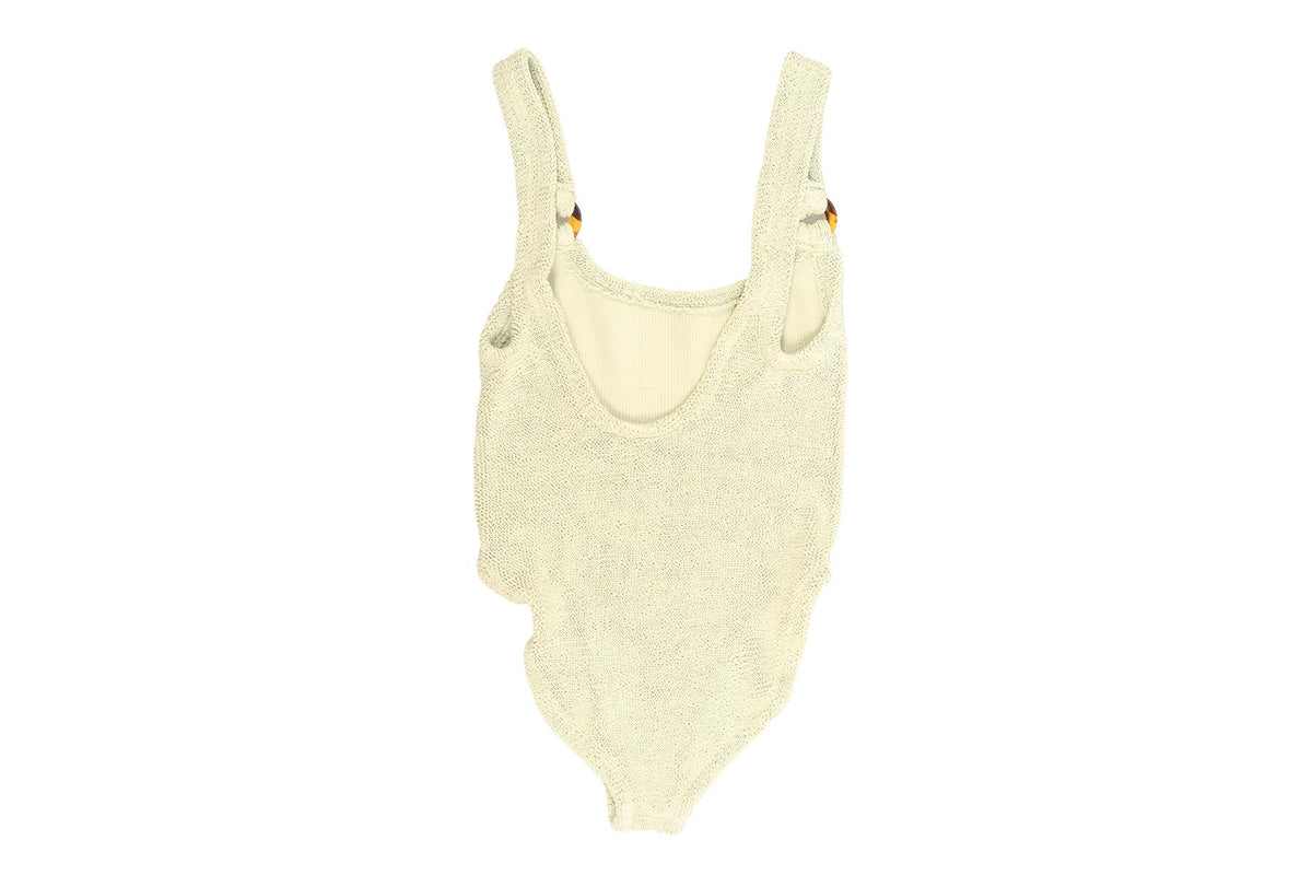 HUNZA G GREEN SWIMSUIT ONE SIZE