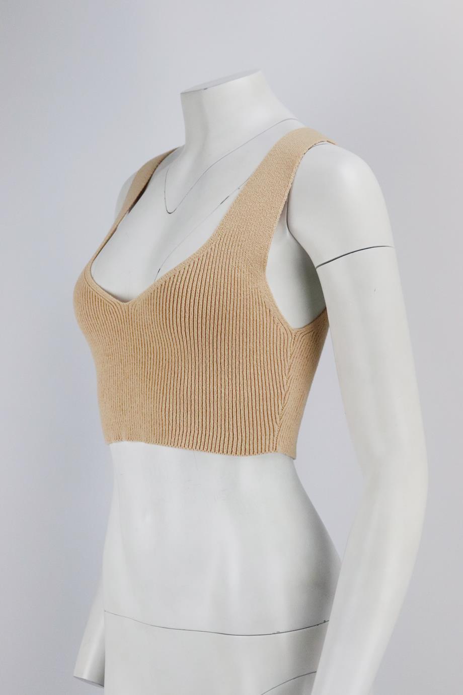 A.L.C. CROPPED RIBBED COTTON BLEND TOP MEDIUM