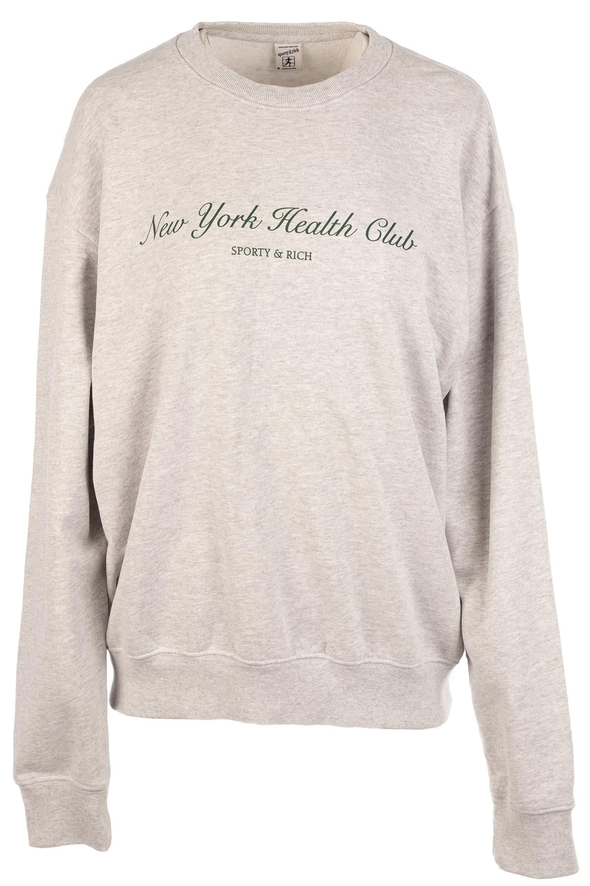 SPORTY & RICH GREY COTTON SWEATSHIRT MEDIUM