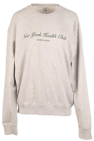 SPORTY & RICH GREY COTTON SWEATSHIRT MEDIUM
