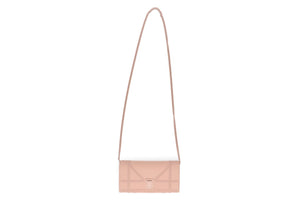 CHRISTIAN DIOR PINK DIORAMA CROISIERE LEATHER WALLET ON CHAIN