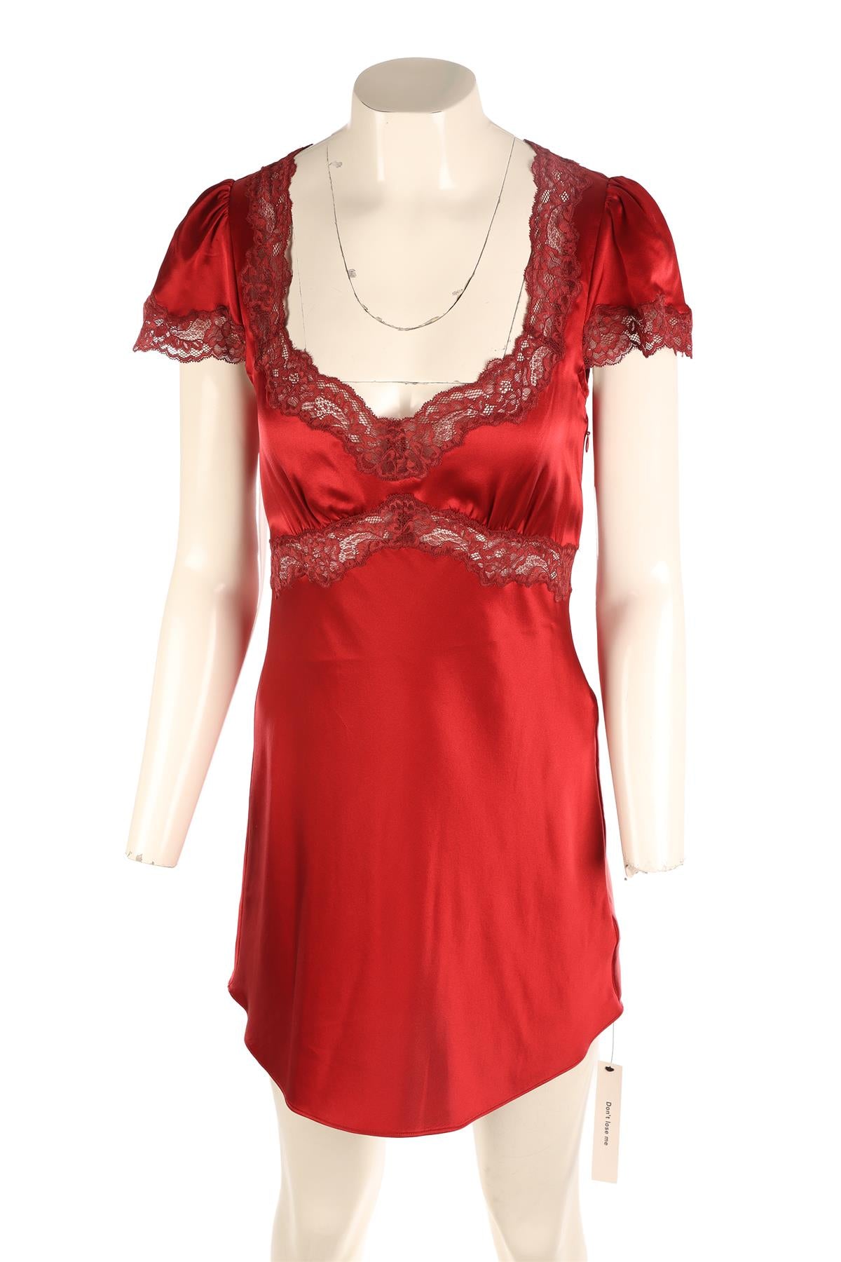 REFORMATION RED SILK MINI DRESS SMALL