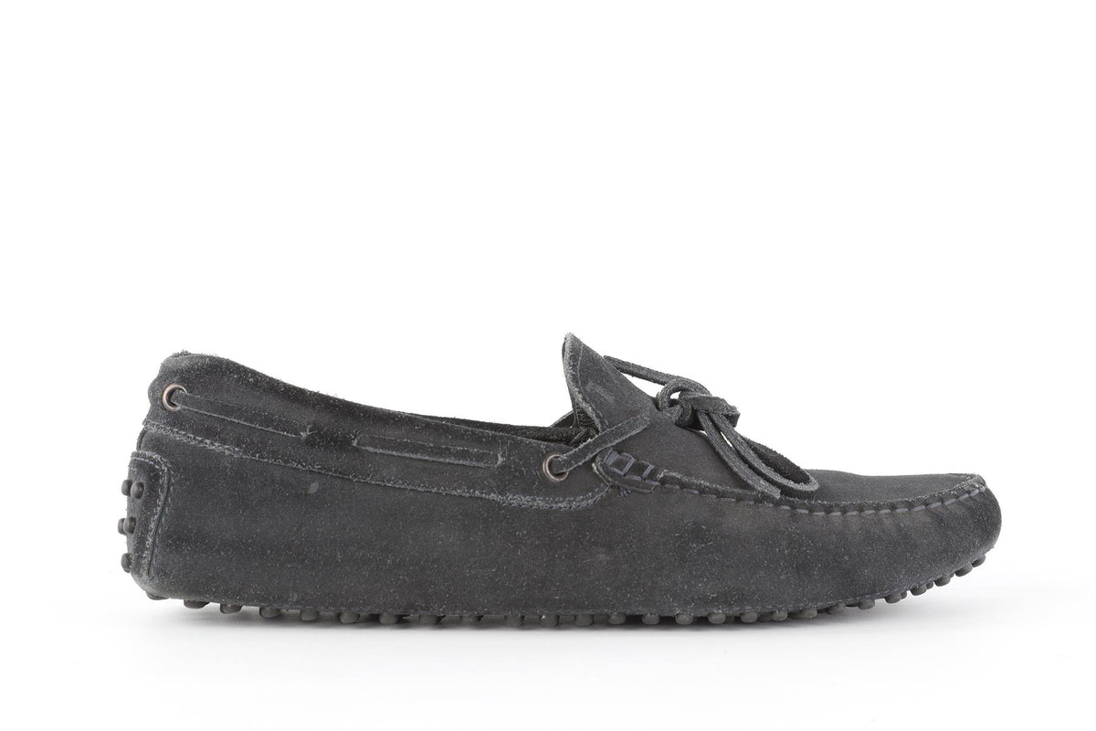 TOD'S BLACK MEN'S SUEDE LOAFERS EU 41.5 UK 7.5 US 8.5