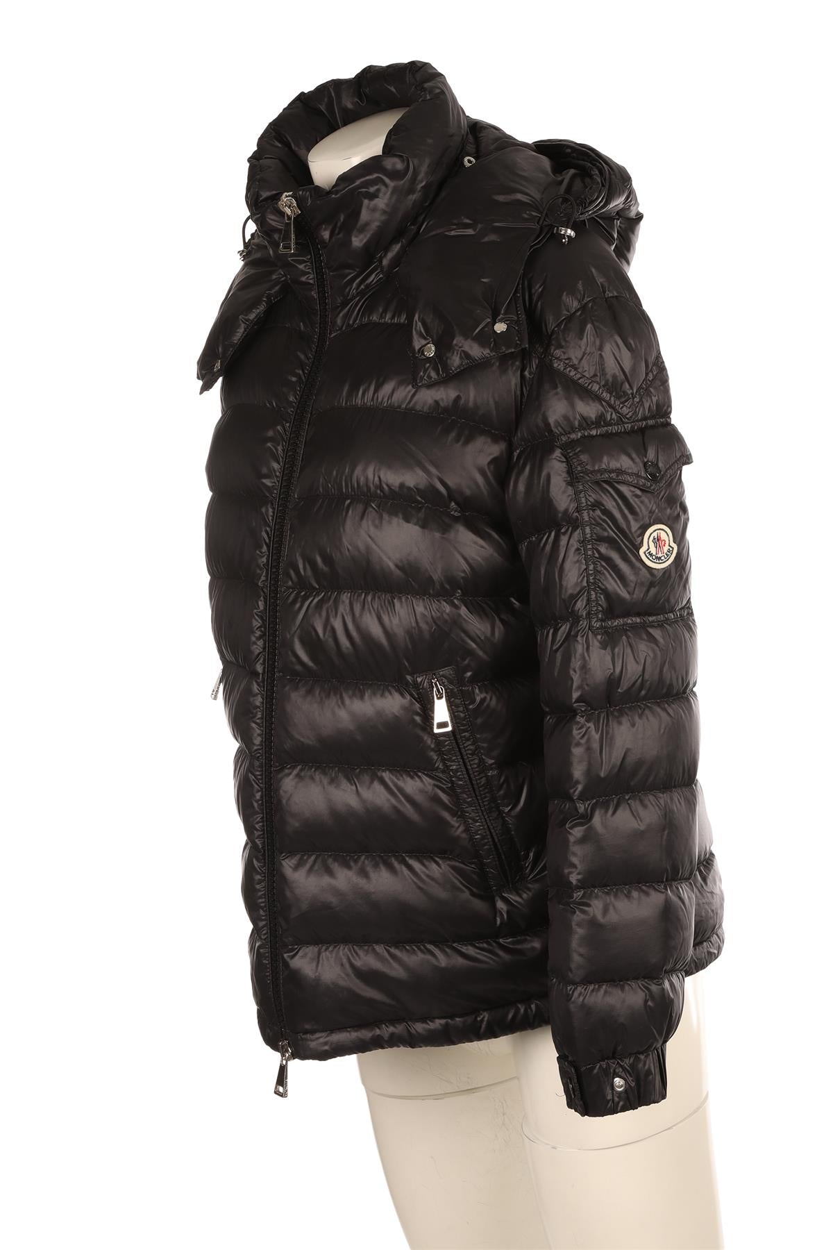 MONCLER BLACK DALLES PADDED DOWN JACKET LARGE