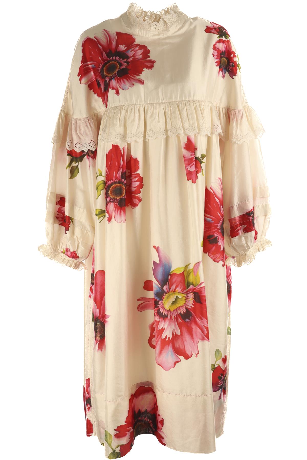 PÉRO CREAM SILK MIDI DRESS FR 38 UK 10