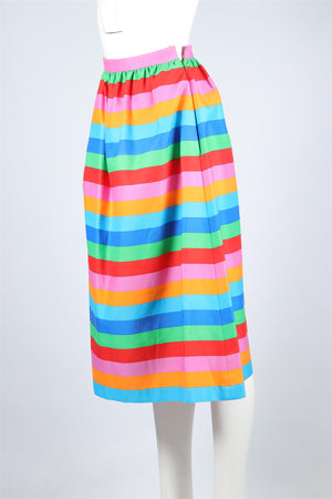 VALENTINO MULTI SILK MIDI SKIRT IT 38 UK 6