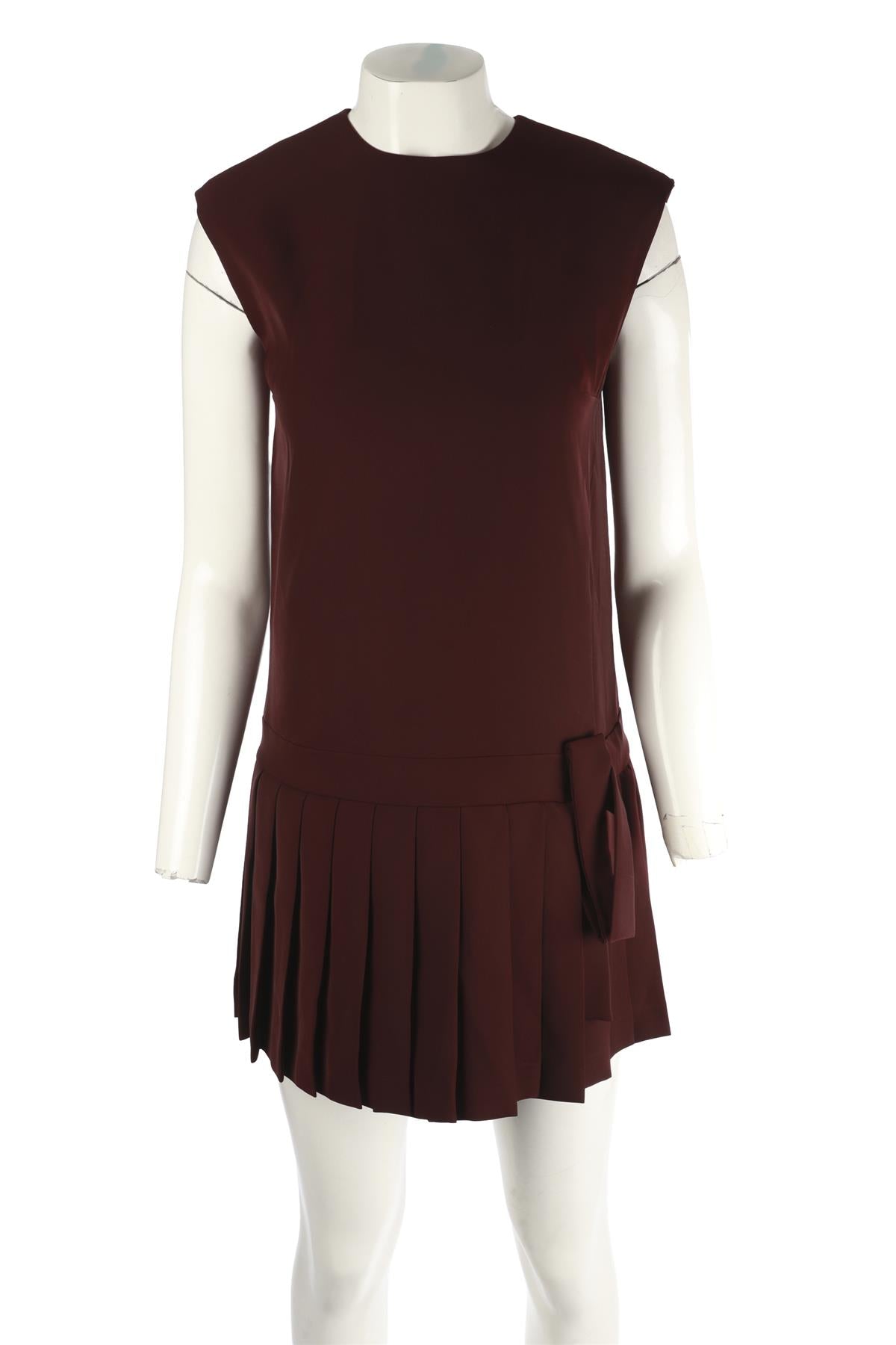 ERMANNO SCERVINO BURGUNDY CREPE MINI DRESS IT 40 UK 8