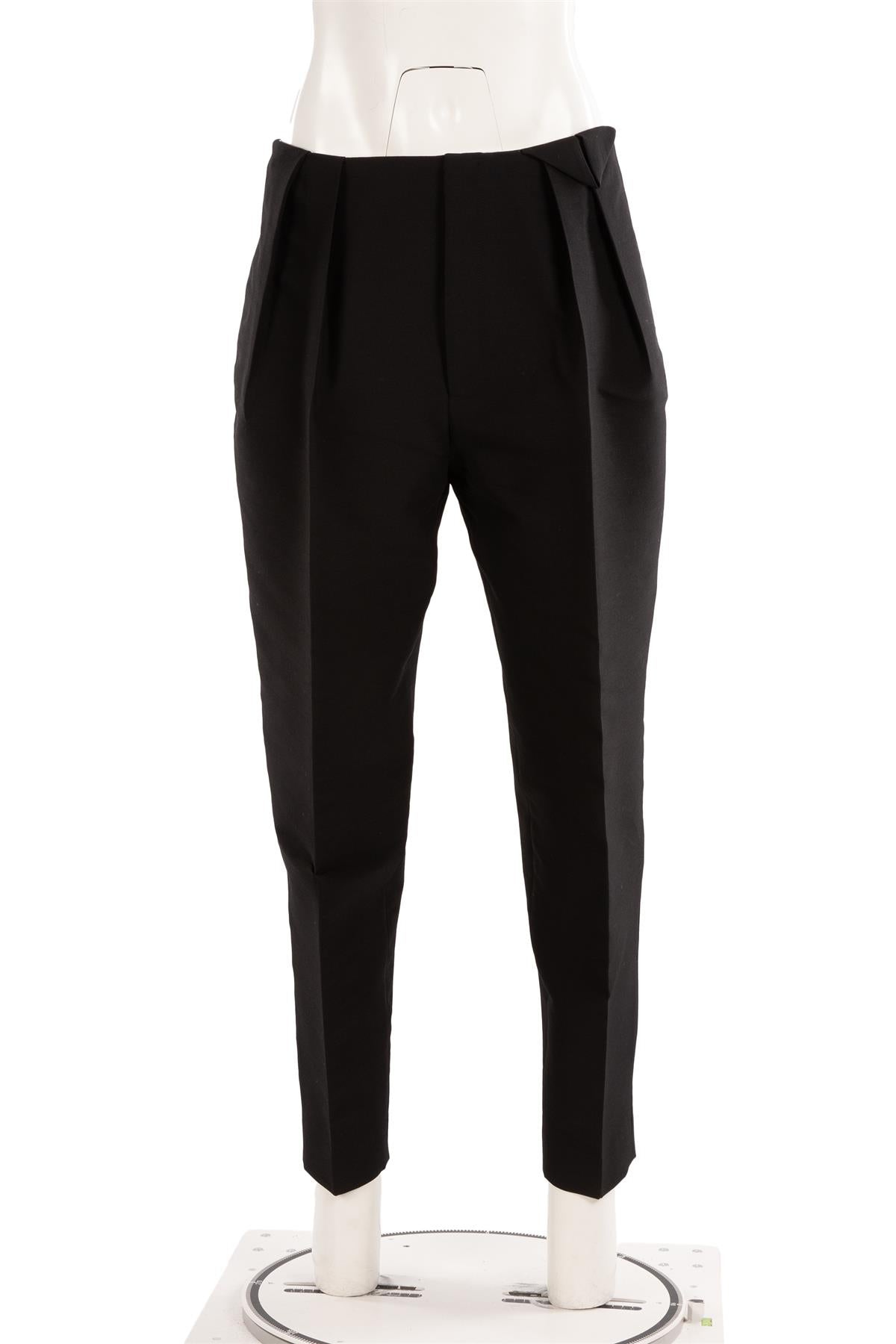 BOTTEGA VENETA BLACK WOOL TAPERED PANTS IT 42 UK 10