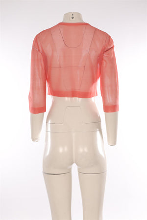 ALAÏA PINK KNIT CARDIGAN SMALL