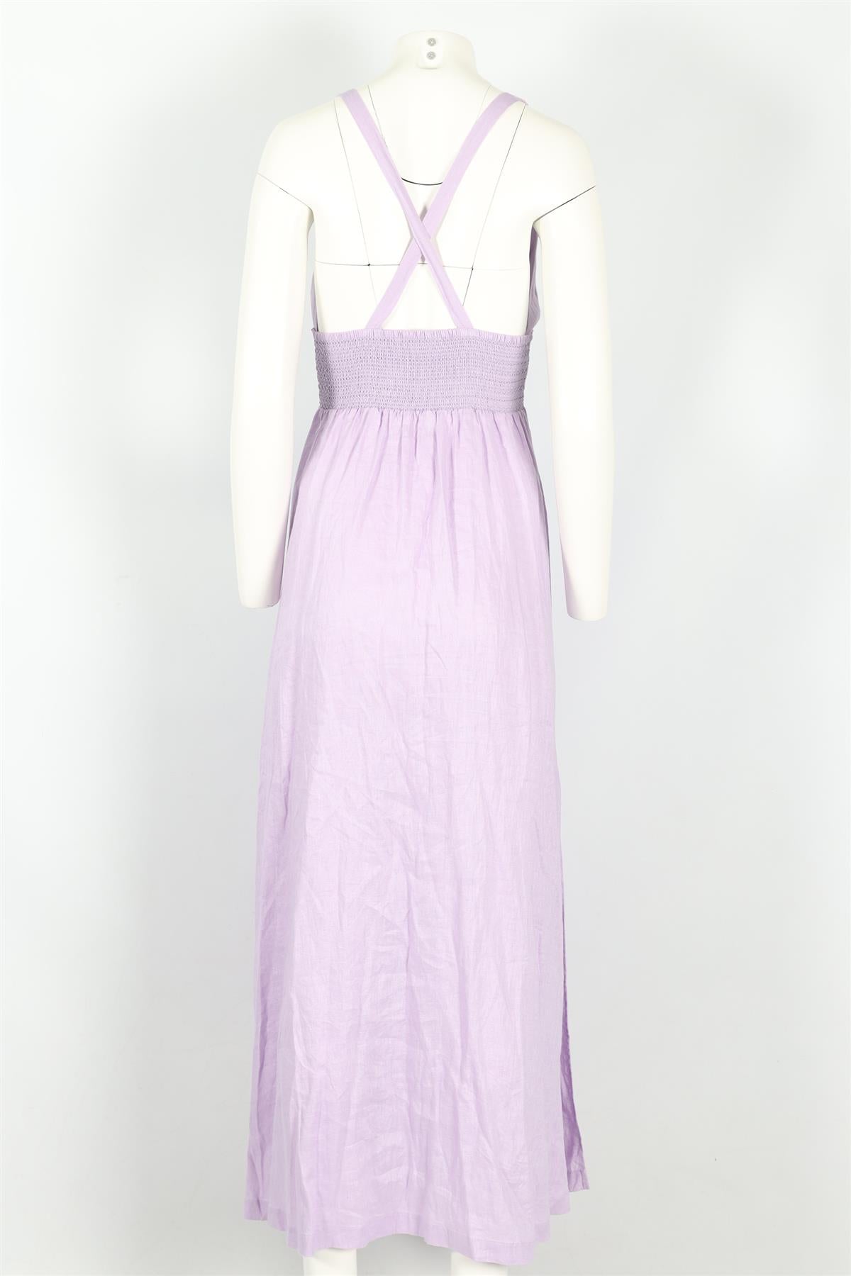 HEIDI KLEIN PURPLE LINEN MAXI DRESS MEDIUM