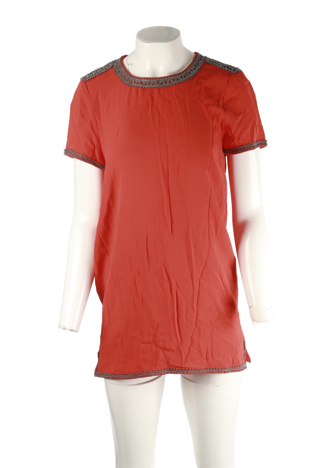 ISABEL MARANT RED CREPE MINI DRESS IT 40 UK 8