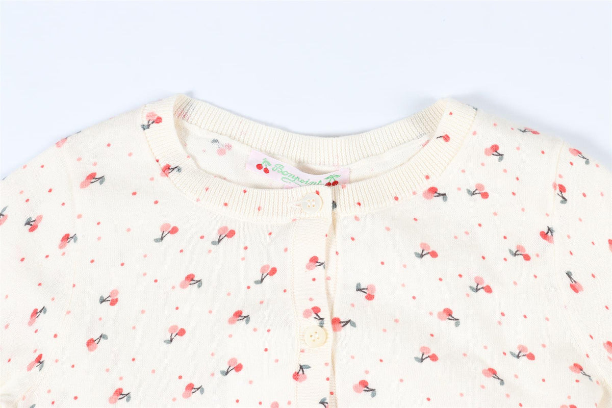 BONPOINT CREAM KIDS GIRLS COTTON CARDIGAN 4 YEARS