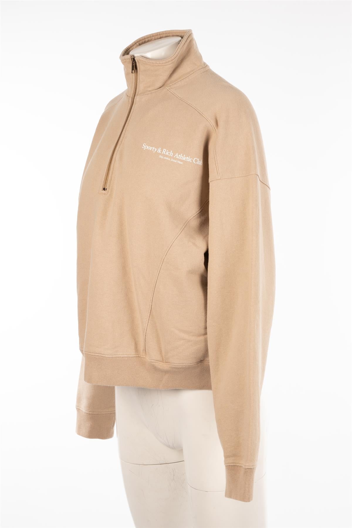SPORTY & RICH BEIGE COTTON SWEATSHIRT MEDIUM