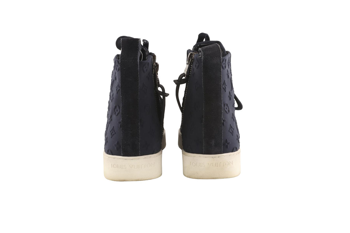 LOUIS VUITTON NAVY MONOGRAM NEOPRENE SNEAKERS EU 35.5 UK 2.5 US 5.5