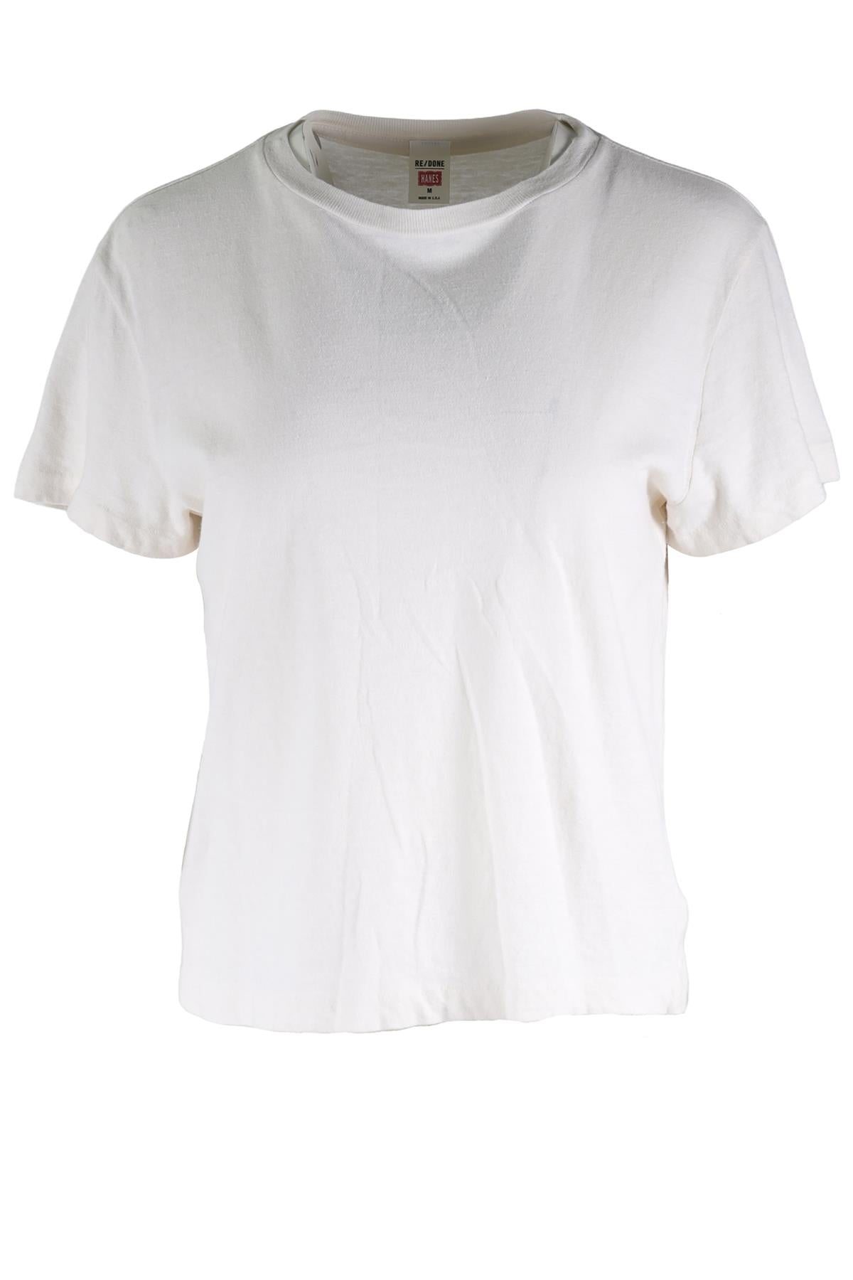 RE/DONE WHITE COTTON T-SHIRT MEDIUM