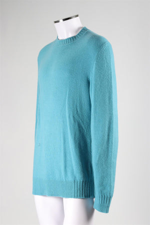 LORO PIANA BLUE MEN'S CASHMERE SWEATER IT 52