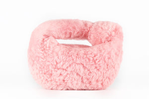 BOTTEGA VENETA PINK JODIE MINI SHEARLING CLUTCH