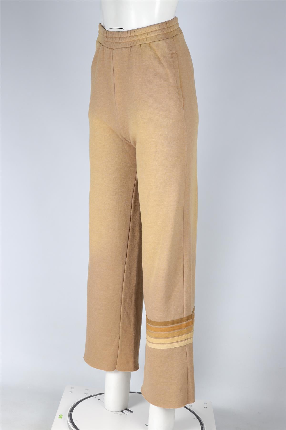 AVIATOR NATION TAN COTTON TRACK PANTS XSMALL