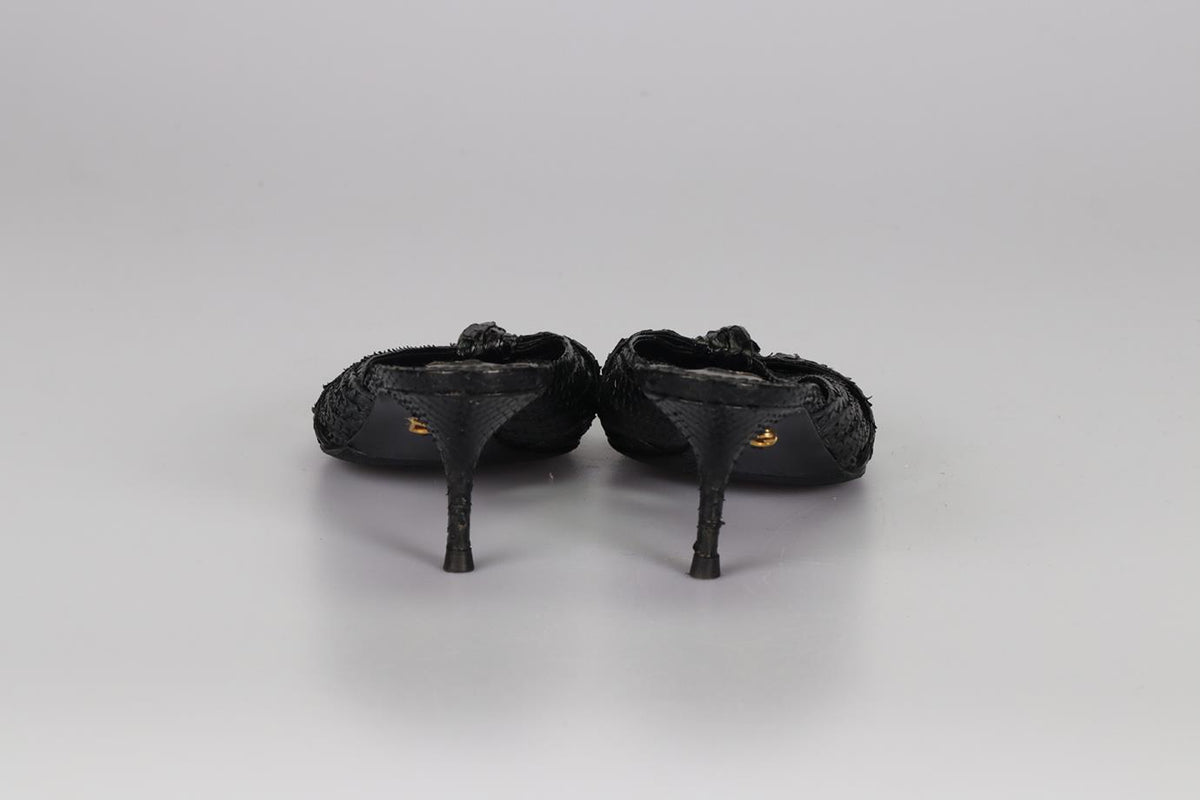 DOLCE AND GABBANA SNAKESKIN MULES EU 39 UK 6 US 9