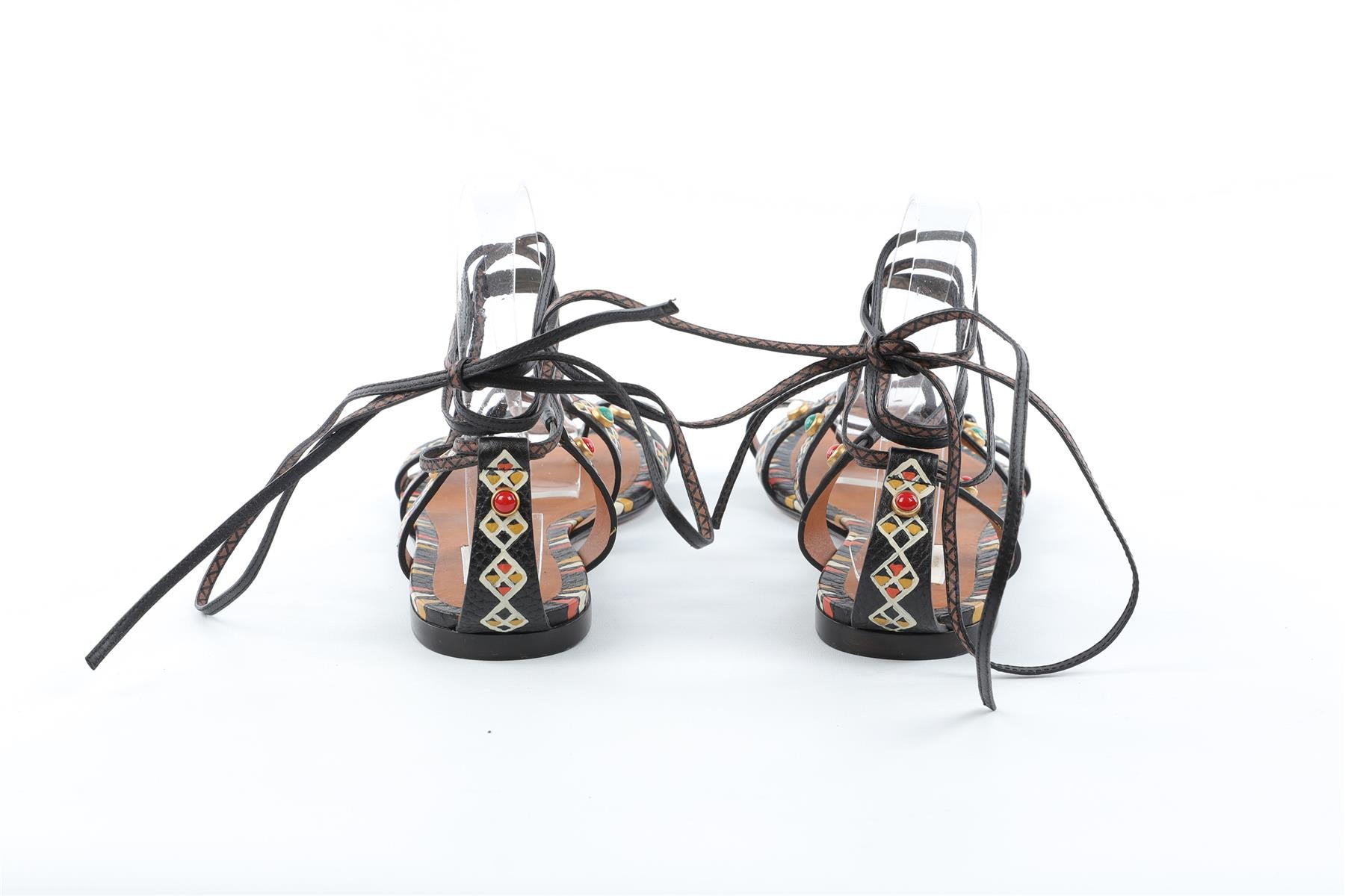 VALENTINO BLACK LEATHER SANDALS EU 37.5 UK 4.5 US 7.5