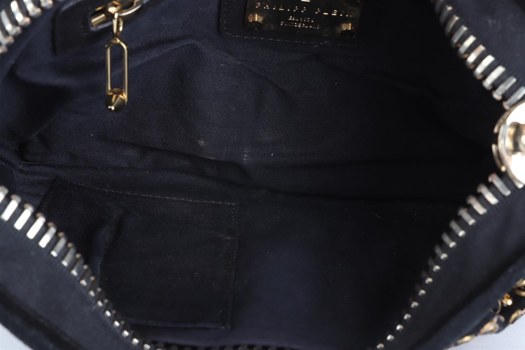 PHILIPP PLEIN BLACK SUEDE CLUTCH