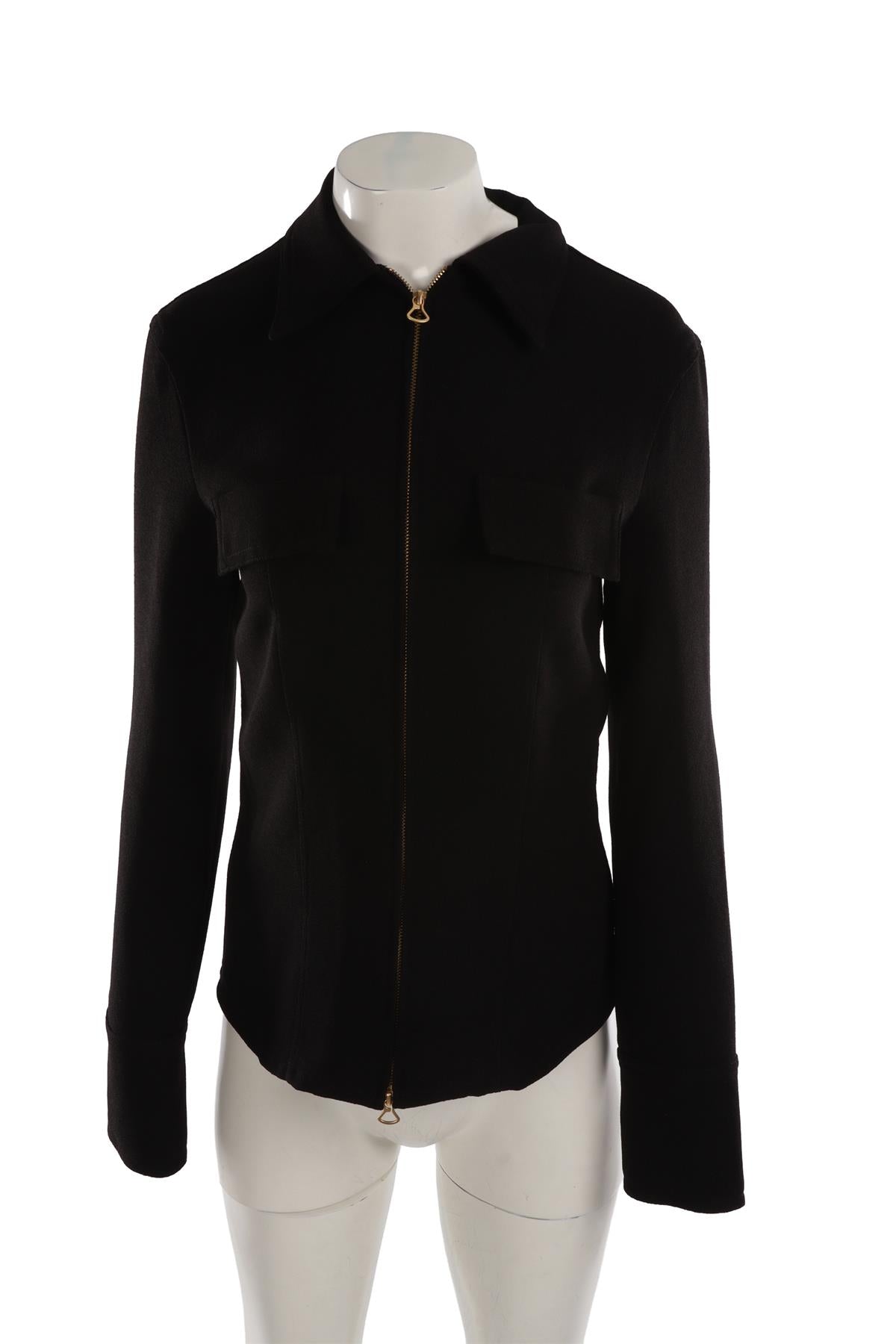 NANUSHKA BLACK CREPE SHIRT SMALL