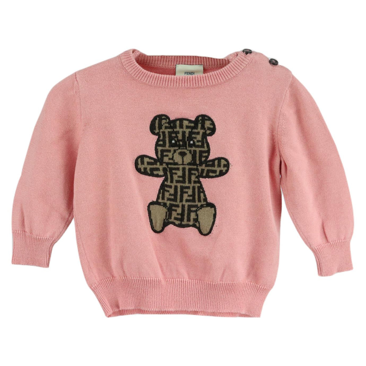 FENDI BABY GIRLS FF CASHMERE BLEND SWEATER 6 MONTHS