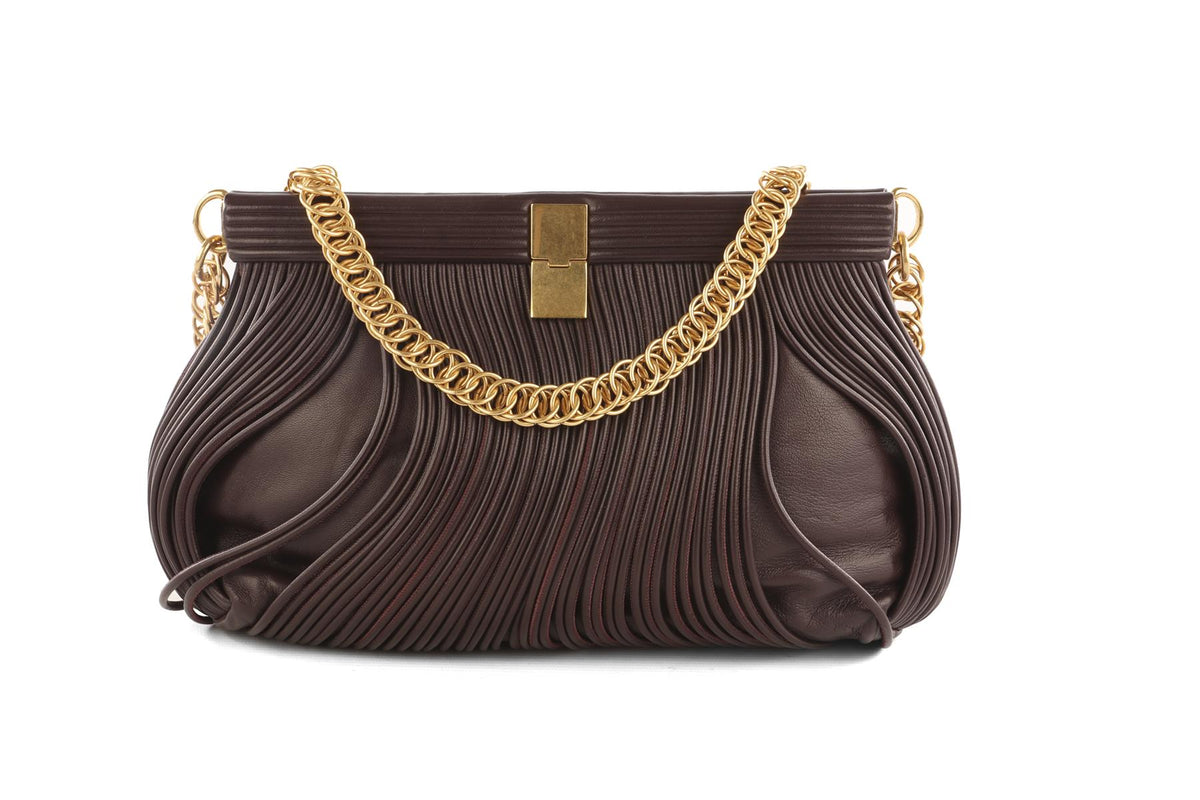 PROENZA SCHOULER BURGUNDY ROLO FRINGE LEATHER SHOULDER BAG