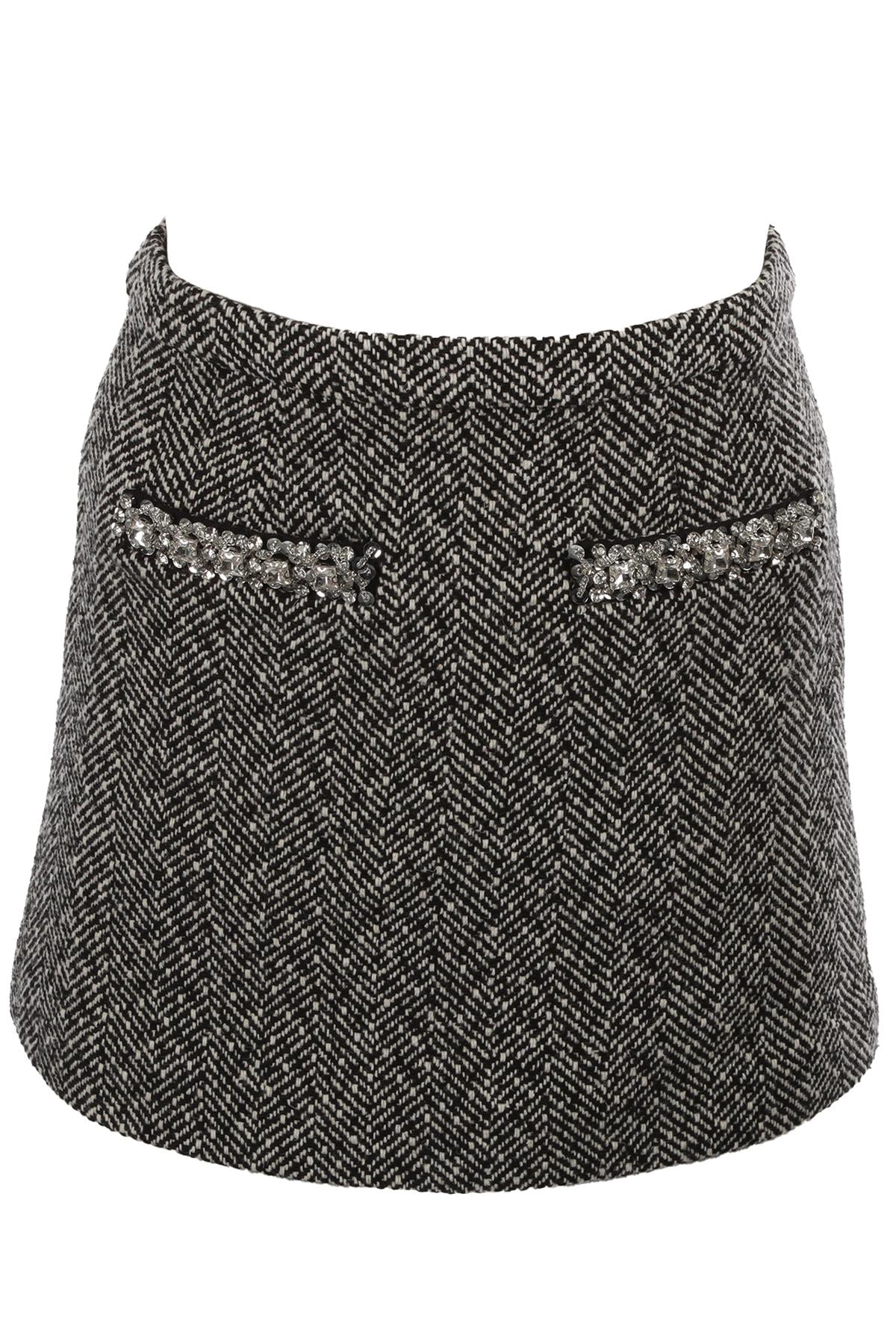 MULTI WOOL MINI SKIRT
