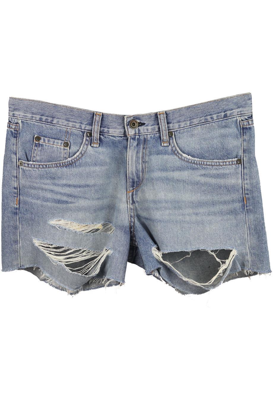 RAG AND BONE/JEAN BOYFRIEND DISTRESSED DENIM SHORTS W26 UK 8