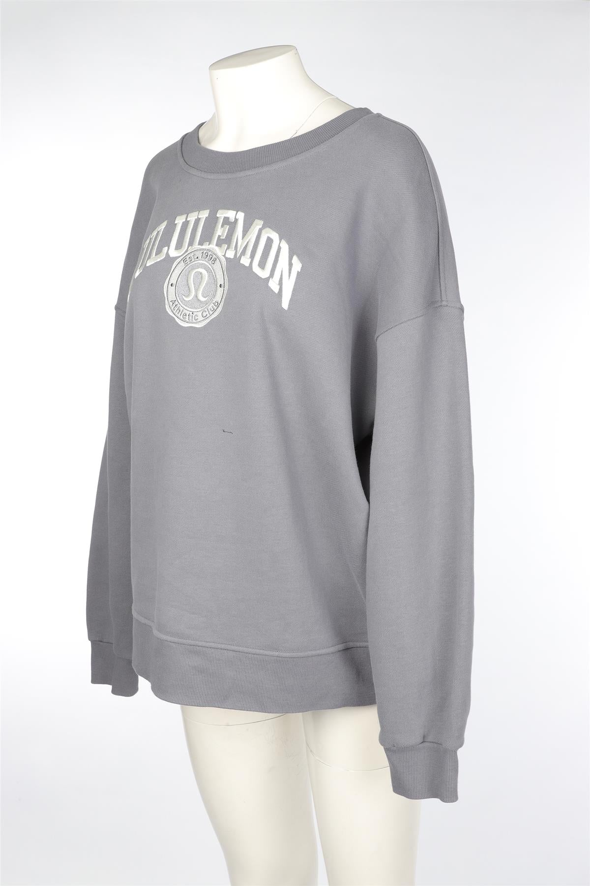 LULULEMON GREY COTTON SWEATSHIRT LARGE